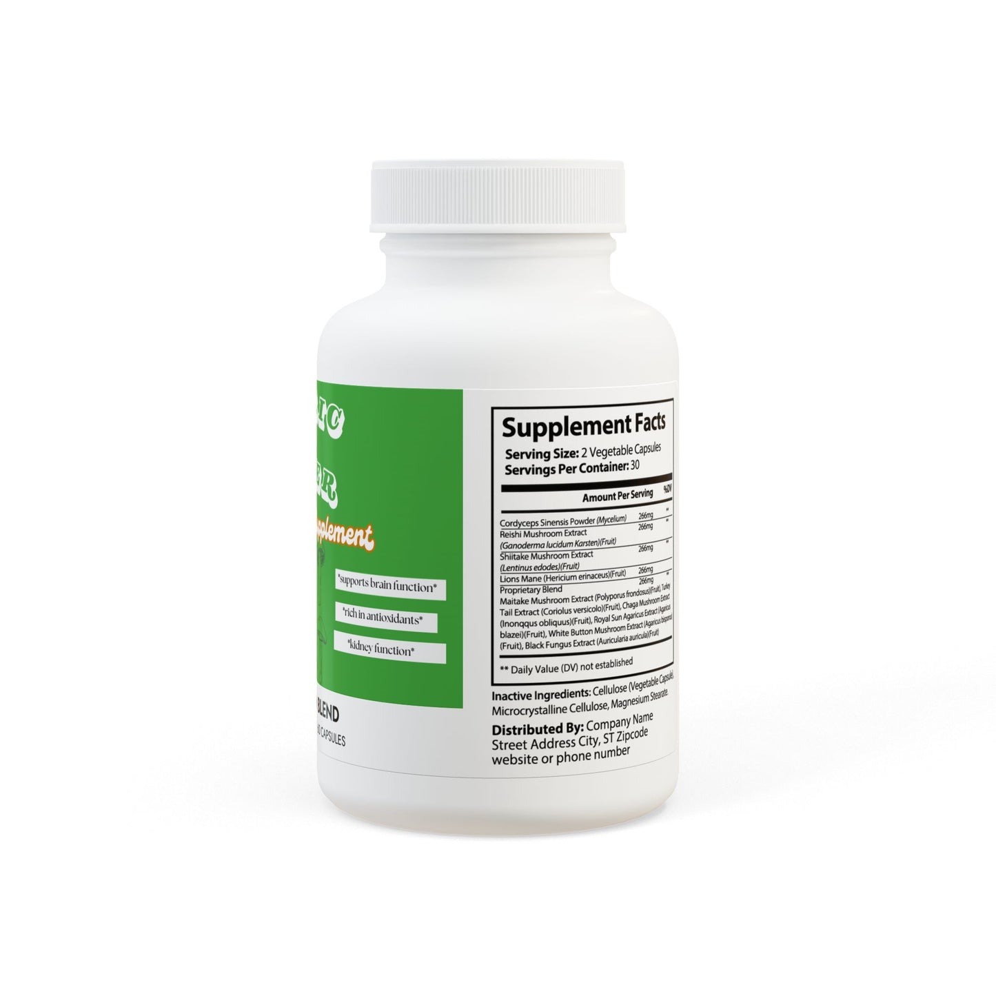 GAELIC POWER Mushroom Blend Supplement (60 Capsules)